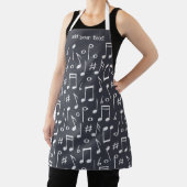 Funny Cute Modern White Musical Notes Pattern Schort (Insitu)