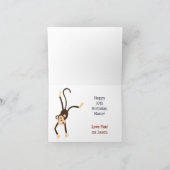 Funny Cute Monkey Kinderen Girl Boy 10th Birthday  Kaart (Binnen)
