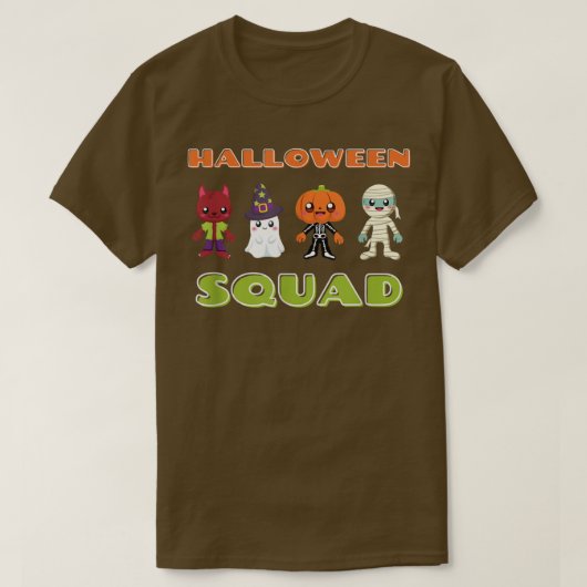 Funny Cute Mummy Ghost Wolf JackoLantern Halloween T-shirt (Design voorkant)