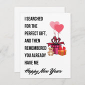 Funny Cute New Year Card Feestdagenkaart (Voorkant / Achterkant)