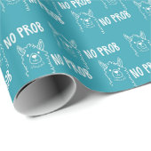 Funny Cute No Prob Llama Pattern Blue Cadeaupapier (Rol Hoek)