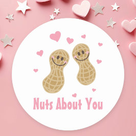 Funny Cute Nuts over je paarse Cartoon Ronde Sticker