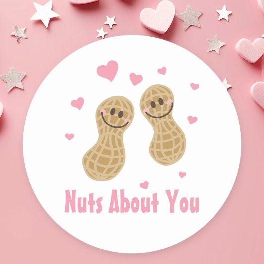 Funny Cute Nuts over je paarse Cartoon Ronde Sticker