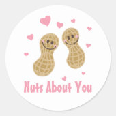 Funny Cute Nuts over je paarse Cartoon Ronde Sticker (Voorkant)