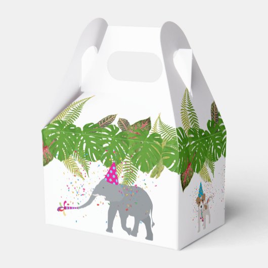 Funny & Cute Oerwoud Animals bij Party Wild One Bedankdoosjes (Achterkant)