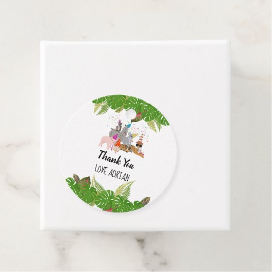 Funny & Cute Oerwoud Animals bij Party Wild One Bedankjes Labels (In situ)