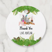 Funny & Cute Oerwoud Animals bij Party Wild One Bedankjes Labels (Voorkant)