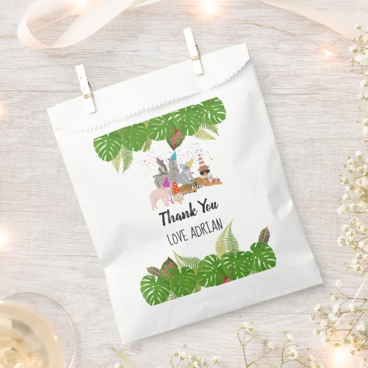 Funny & Cute Oerwoud Animals bij Party Wild One Bedankzakje (Geknipt)