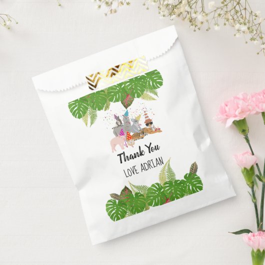 Funny & Cute Oerwoud Animals bij Party Wild One Bedankzakje (Gezegeld)