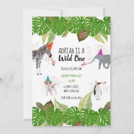 Funny & Cute Oerwoud Animals bij Party Wild One Kaart