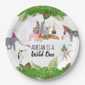 Funny & Cute Oerwoud Animals bij Party Wild One Papieren Bordje (Voorkant)
