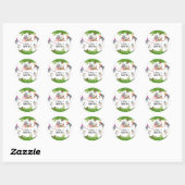 Funny & Cute Oerwoud Animals bij Party Wild One Ronde Sticker (Vel)