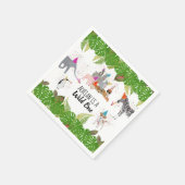 Funny & Cute Oerwoud Animals bij Party Wild One Servet (Hoek)