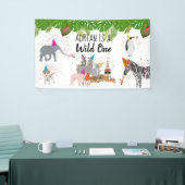 Funny & Cute Oerwoud Animals bij Party Wild One Spandoek (Beurs)