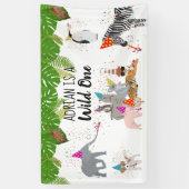 Funny & Cute Oerwoud Animals bij Party Wild One Spandoek (Verticaal)