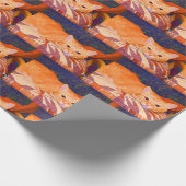 Funny Cute Oranje Tabby Cat Cadeaupapier (Hoek)