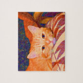 Funny Cute Oranje Tabby Cat Legpuzzel (Verticaal)