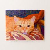Funny Cute Oranje Tabby Cat Legpuzzel (Horizontaal)