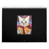 Funny Cute Outer Space Galaxy Cat Meme Pizza Taco Kalender (Hoes)