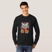 Funny Cute Outer Space Galaxy Cat Meme Pizza Taco T-shirt (Voorkant volledig)