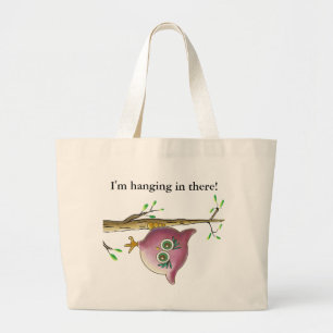 Funny Cute Owl Afbeelding Grote Tote Bag