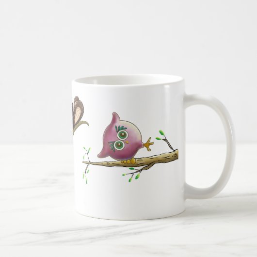 Funny Cute Owl Afbeelding Koffiemok (Rechts)