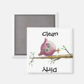 Funny Cute Owl Afbeelding Magneet (Voorkant / Achterkant)
