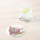 Funny Cute Owl Afbeelding Zandsteen Onderzetter (Zijkant)