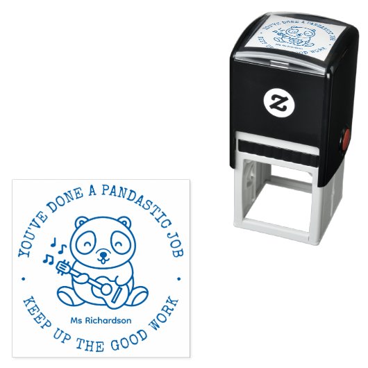 Funny Cute Panda Pun Fantastische baan Teacher Pli Zelfinktende Stempel (In situ)