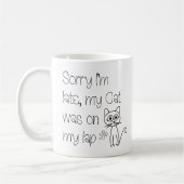 Funny Cute Pardon, ik ben te laat. Koffiemok (Links)