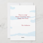 Funny Cute Penguin Tekening Eenvoudige Kerstmis Feestdagenkaart (Achterkant)