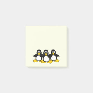 Funny Cute Penguins Yellow Cute Post-it® Notes