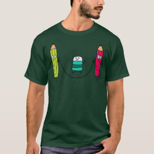 Funny Cute Pensils and Eraser Past Ropen T-shirt