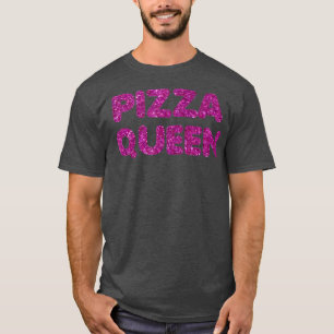 Funny Cute Pizza Queen Paars Glitter 271 T-shirt