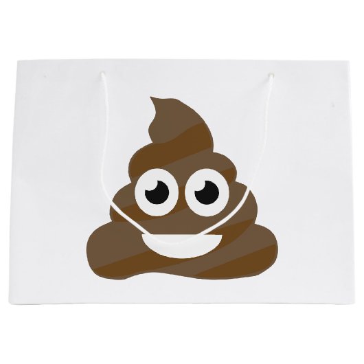 Funny Cute Poop Emoji Groot Cadeauzakje (Voorkant)