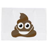Funny Cute Poop Emoji Groot Cadeauzakje (Achterkant)
