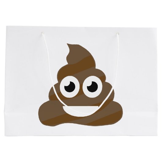 Funny Cute Poop Emoji Groot Cadeauzakje (Achterkant)