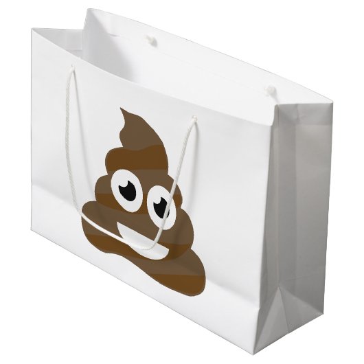 Funny Cute Poop Emoji Groot Cadeauzakje (Voorkant Gekanteld)