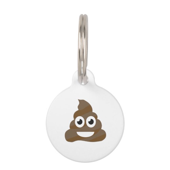 Funny Cute Poop Emoji Huisdierpenning (Voorkant)