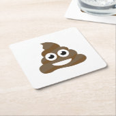 Funny Cute Poop Emoji Kartonnen Onderzetters (Schuin)