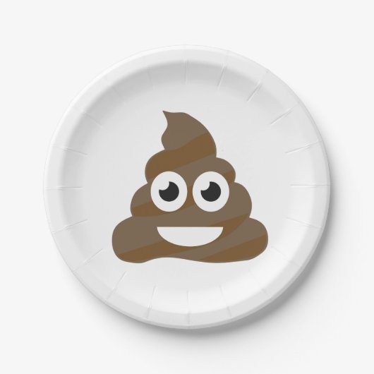 Funny Cute Poop Emoji Papieren Bordje (Voorkant)