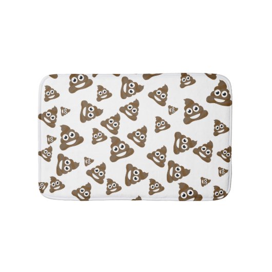 Funny Cute Poop Emoji Pattern Badmat (Voorkant)