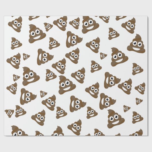 Funny Cute Poop Emoji Pattern Cadeaupapier (Vlak)