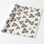 Funny Cute Poop Emoji Pattern Cadeaupapier (Uitgerold)