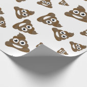 Funny Cute Poop Emoji Pattern Cadeaupapier (Hoek)