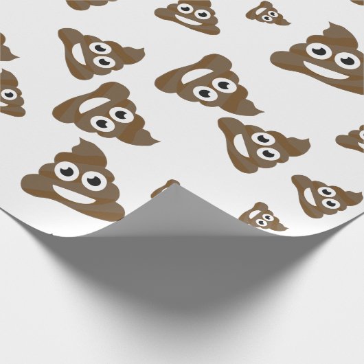 Funny Cute Poop Emoji Pattern Cadeaupapier (Hoek)