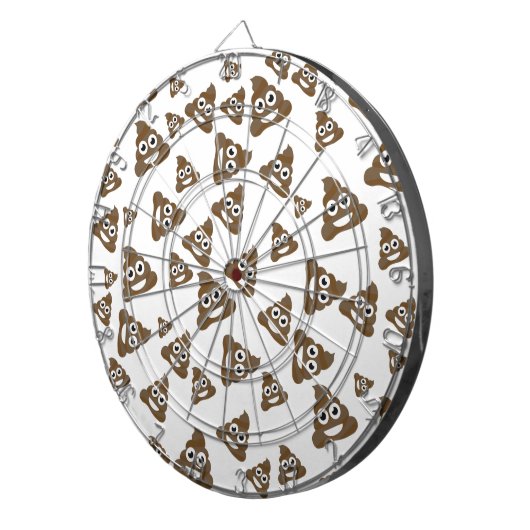 Funny Cute Poop Emoji Pattern Dartbord (Voorkant Rechts)
