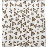 Funny Cute Poop Emoji Pattern Douchegordijn (Voorkant)