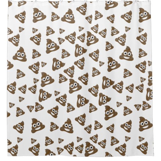 Funny Cute Poop Emoji Pattern Douchegordijn (Voorkant)