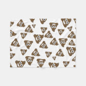 Funny Cute Poop Emoji Pattern Fleece Deken (Voorkant (Horizontaal))